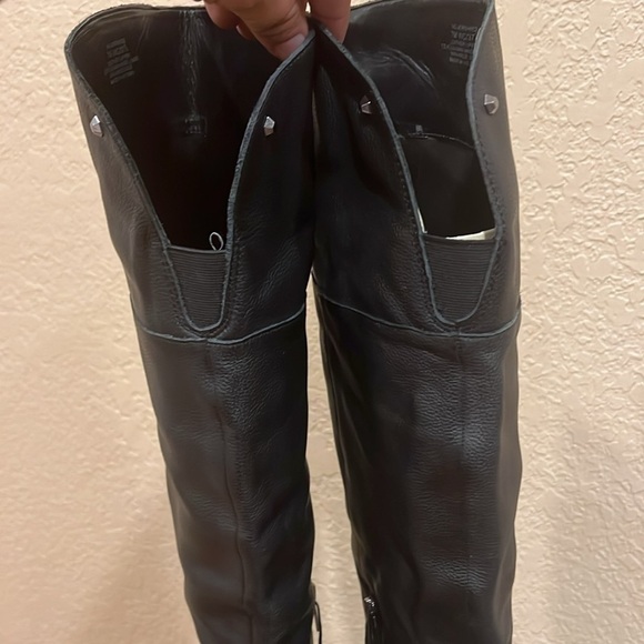 Vince Camuto Jorshie2 Wide Calf Tall Black Leather Boots Size 7M (EU 37.5) - Picture 11 of 15